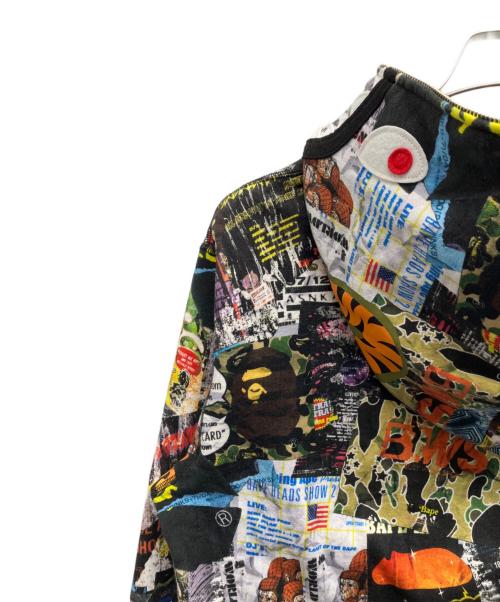 A BATHING APE（ア ベイシング エイプ）A BATHING APE (ア ベイシング エイプ) BAPE FLYER PATTERN SHARK FULL ZIP HOODIE ブラック サイズ:XLの古着・服飾アイテム