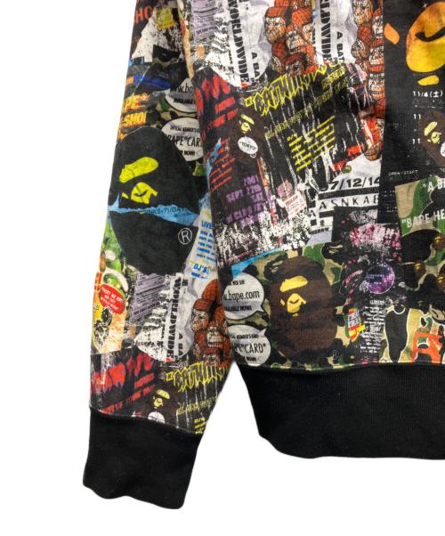 A BATHING APE（ア ベイシング エイプ）A BATHING APE (ア ベイシング エイプ) BAPE FLYER PATTERN SHARK FULL ZIP HOODIE ブラック サイズ:XLの古着・服飾アイテム