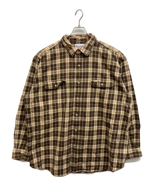 CarHartt（カーハート）CarHartt (カーハート) チェックシャツ ブラウン サイズ:2XLの古着・服飾アイテム