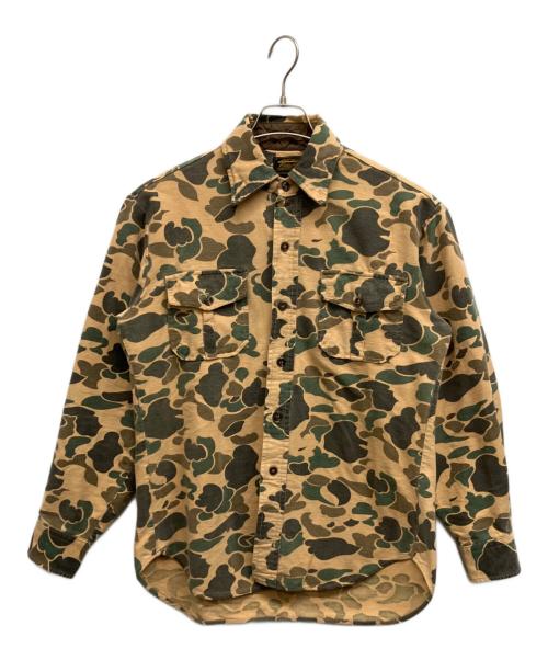 Eddie Bauer（エディーバウアー）Eddie Bauer (エディーバウアー) カモフラシャモアクロスシャツ ブラウン サイズ:下記参照の古着・服飾アイテム