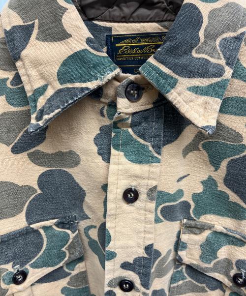 Eddie Bauer（エディーバウアー）Eddie Bauer (エディーバウアー) カモフラシャモアクロスシャツ ブラウン サイズ:下記参照の古着・服飾アイテム