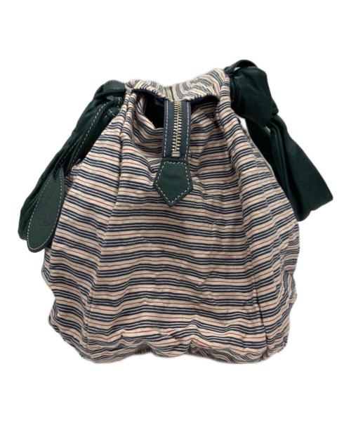 Vivienne Westwood（ヴィヴィアンウエストウッド）Vivienne Westwood (ヴィヴィアンウエストウッド) ハンドル切り替えストライプトートバッグ ブルー×ホワイト サイズ:下記参照の古着・服飾アイテム
