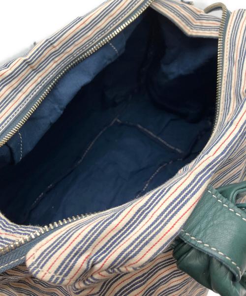 Vivienne Westwood（ヴィヴィアンウエストウッド）Vivienne Westwood (ヴィヴィアンウエストウッド) ハンドル切り替えストライプトートバッグ ブルー×ホワイト サイズ:下記参照の古着・服飾アイテム