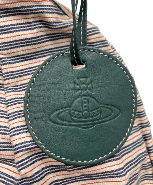 Vivienne Westwood（ヴィヴィアンウエストウッド）Vivienne Westwood (ヴィヴィアンウエストウッド) ハンドル切り替えストライプトートバッグ ブルー×ホワイト サイズ:下記参照の古着・服飾アイテム