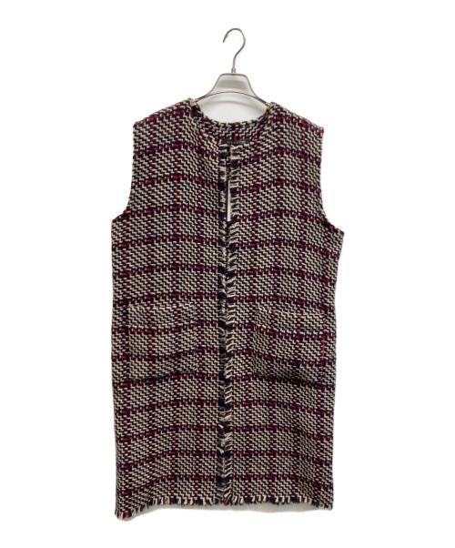 john branigan（ジョンブラニガン）John Branigan (ジョンブラニガン) Liesse (リエス) ロングチェックジレ ネイビー サイズ:Freeの古着・服飾アイテム