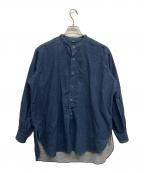 45Rフォーティファイブ・アール）の古着「インディゴ染めバンドカラーロングシャツ」｜インディゴ