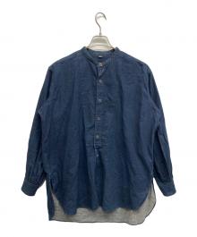 45R（フォーティファイブ・アール）の古着「インディゴ染めバンドカラーロングシャツ」｜インディゴ