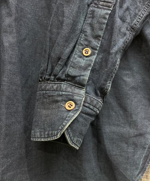 45R（フォーティファイブ・アール）45R (フォーティファイブ・アール) インディゴ染めバンドカラーロングシャツ インディゴ サイズ:freeの古着・服飾アイテム