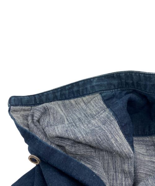 45R（フォーティファイブ・アール）45R (フォーティファイブ・アール) インディゴ染めバンドカラーロングシャツ インディゴ サイズ:freeの古着・服飾アイテム