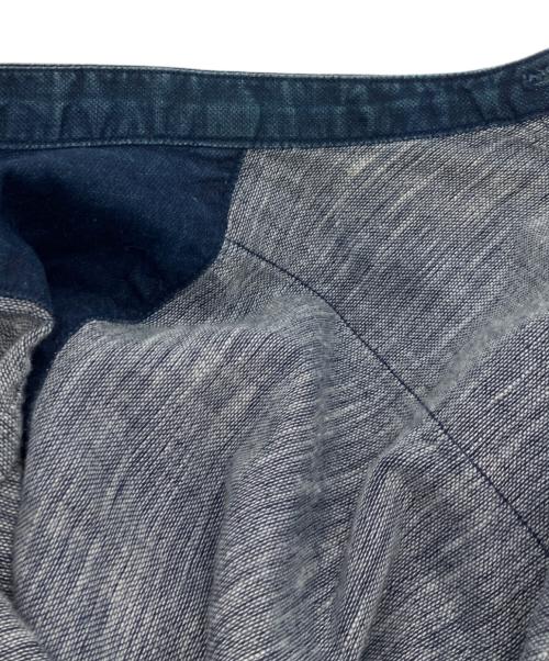 45R（フォーティファイブ・アール）45R (フォーティファイブ・アール) インディゴ染めバンドカラーロングシャツ インディゴ サイズ:freeの古着・服飾アイテム