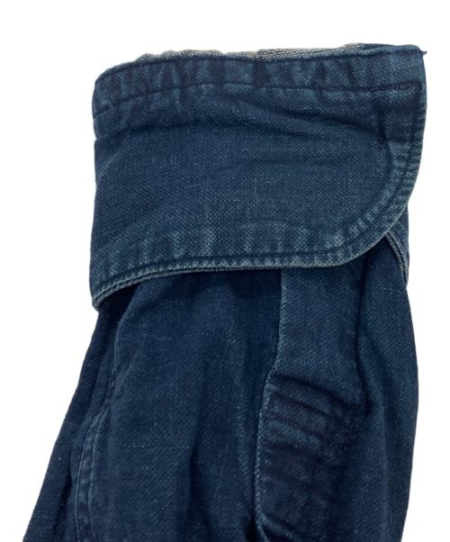 45R（フォーティファイブ・アール）45R (フォーティファイブ・アール) インディゴ染めバンドカラーロングシャツ インディゴ サイズ:freeの古着・服飾アイテム