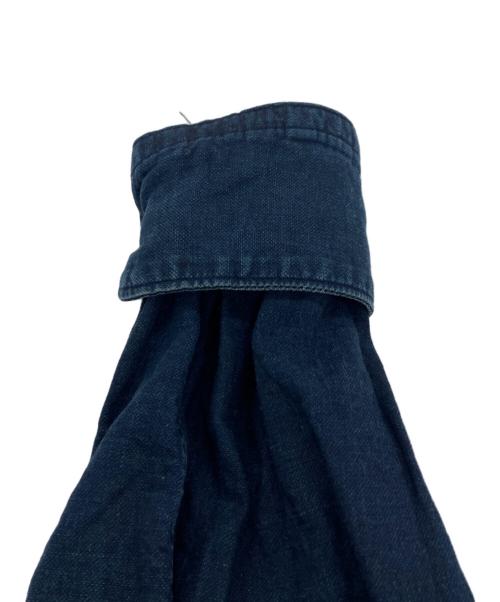 45R（フォーティファイブ・アール）45R (フォーティファイブ・アール) インディゴ染めバンドカラーロングシャツ インディゴ サイズ:freeの古着・服飾アイテム