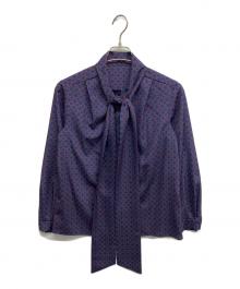MACKINTOSH LONDON（マッキントッシュ ロンドン）の古着「ビーンズドットプリントブラウス」｜ネイビー
