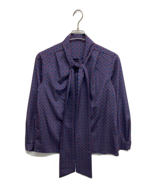 MACKINTOSH LONDON（マッキントッシュ ロンドン）MACKINTOSH LONDON (マッキントッシュ ロンドン) ビーンズドットプリントブラウス ネイビー サイズ:40の古着・服飾アイテム