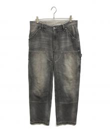 AVIREX×UNIVERSAL OVERALL（アヴィレックス×ユニバーサルオーバーオール）の古着「デニムダブルニーペインターパンツ」｜グレー