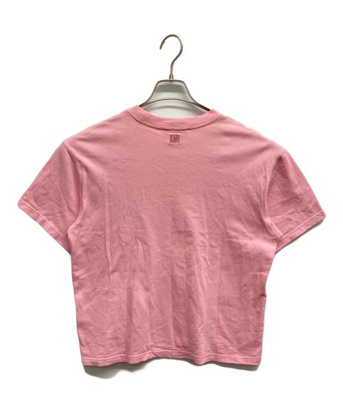 AMI PARIS（アミ パリス）AMI PARIS (アミ パリス) ハートロゴ刺繍Tシャツ ピンク サイズ:XXSの古着・服飾アイテム