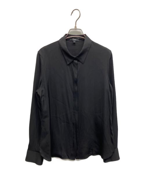 theory（セオリー）theory (セオリー) Modern Georgette Classic Fitted Shirt ブラック サイズ:Lの古着・服飾アイテム