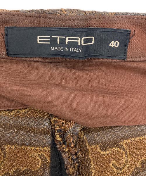 ETRO（エトロ）ETRO (エトロ) ペイズリー柄フレアパンツ ブラウン サイズ:40の古着・服飾アイテム