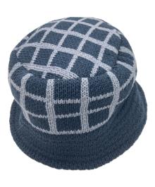 Diaspora Skateboards（ディアスポラスケートボードズ）の古着「Grid Knit Bucket Hat」｜ネイビー