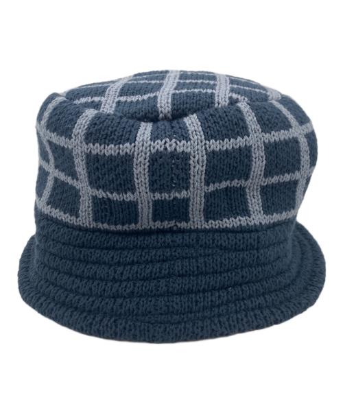 Diaspora Skateboards（ディアスポラスケートボードズ）Diaspora skateboards (ディアスポラスケートボードズ) Grid Knit Bucket Hat ネイビーの古着・服飾アイテム