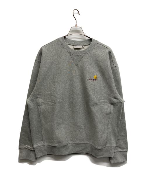 Carhartt WIP（カーハート ワークインプログレス）Carhartt WIP (カーハート ワークインプログレス) AMERICAN SCRIPT SWEATSHIRT グレー サイズ:XLの古着・服飾アイテム