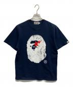 A BATHING APEア ベイシング エイプ）の古着「APE HEAD INDIGO TEE　エイプヘッド　インディゴ　Tシャツ」｜ネイビー