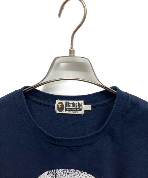 A BATHING APE（ア ベイシング エイプ）A BATHING APE (ア ベイシング エイプ) APE HEAD INDIGO TEE　エイプヘッド　インディゴ　Tシャツ ネイビー サイズ:Lの古着・服飾アイテム