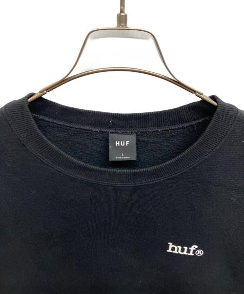 HUF（ハフ）HUF (ハフ) プリントスウェット ブラック サイズ:Lの古着・服飾アイテム