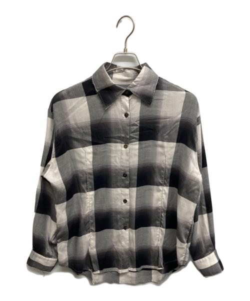 UNUSED（アンユーズド）UNUSED (アンユーズド) SUGARHILL (シュガーヒル) Ombre check shirt ホワイト×ブラックの古着・服飾アイテム