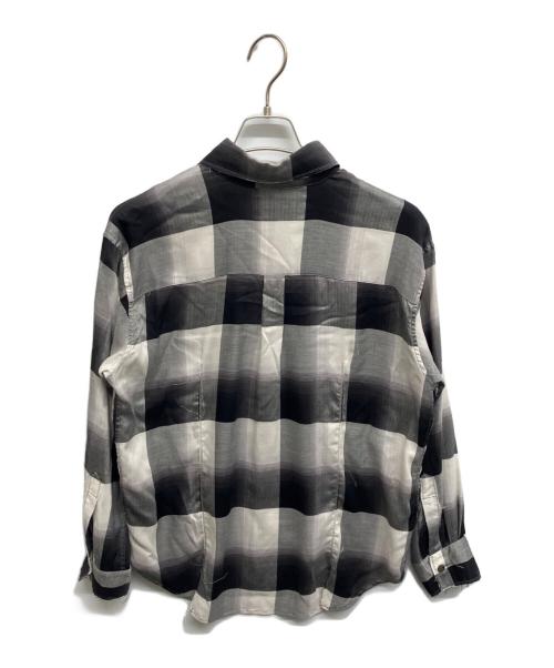 UNUSED（アンユーズド）UNUSED (アンユーズド) SUGARHILL (シュガーヒル) Ombre check shirt ホワイト×ブラックの古着・服飾アイテム