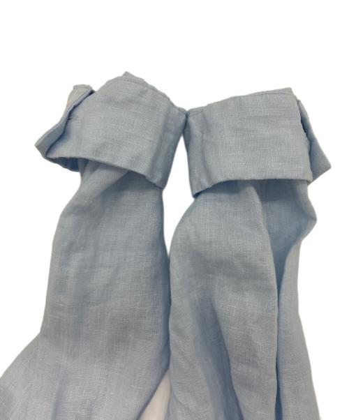 SETTO（セット）SETTO (セット) リネンバンドカラーシャツ スカイブルー サイズ:Freeの古着・服飾アイテム