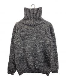 JOHN SMEDLEY（ジョンスメドレー）の古着「アルパカ混ローゲージタートルネックニット」｜ブラック