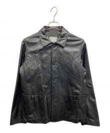 HAI SPORTING GEAR（ハイスポーツギア）の古着「刺繍レザーカバーオール」｜ブラック