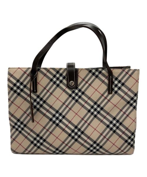 BURBERRY BLUE LABEL（バーバリー ブルー レーベル）BURBERRY BLUE LABEL (バーバリー ブルー レーベル) ナイロンノヴァチェックトートバッグ ベージュの古着・服飾アイテム