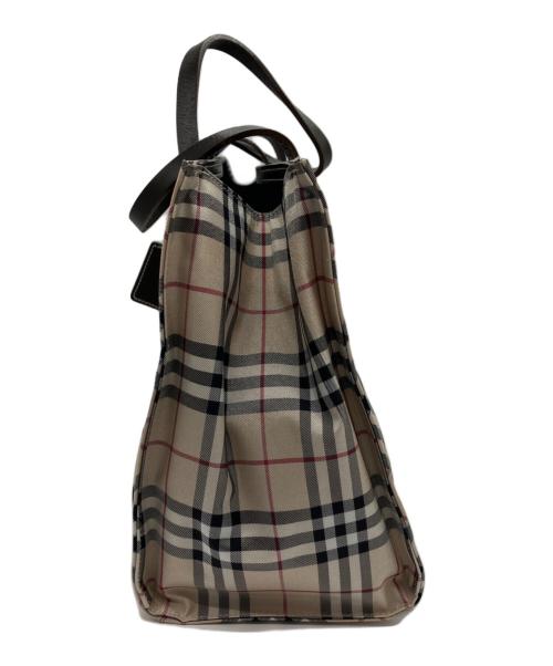 BURBERRY BLUE LABEL（バーバリー ブルー レーベル）BURBERRY BLUE LABEL (バーバリー ブルー レーベル) ナイロンノヴァチェックトートバッグ ベージュの古着・服飾アイテム