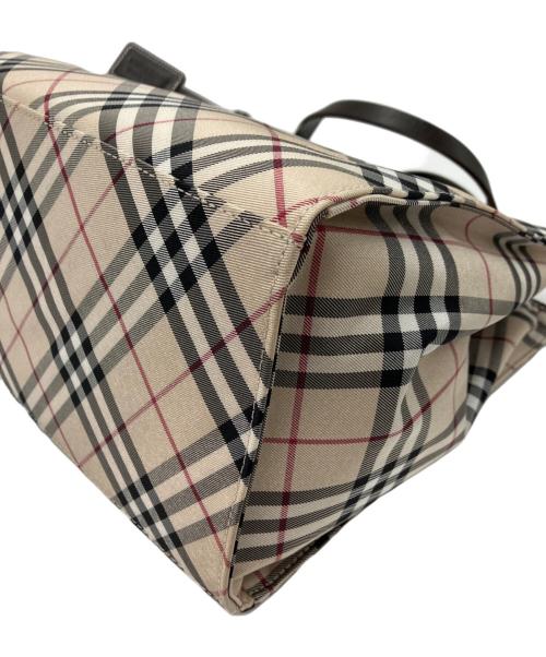 BURBERRY BLUE LABEL（バーバリー ブルー レーベル）BURBERRY BLUE LABEL (バーバリー ブルー レーベル) ナイロンノヴァチェックトートバッグ ベージュの古着・服飾アイテム
