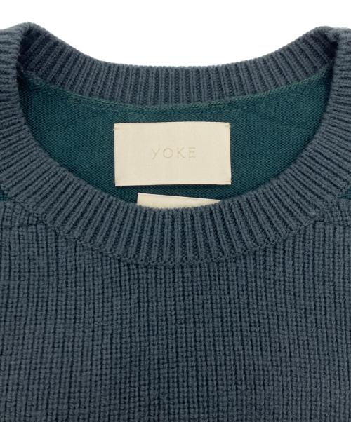 YOKE（ヨーク）YOKE (ヨーク) BROKEN CREWNECK SWEATER グリーン サイズ:3の古着・服飾アイテム