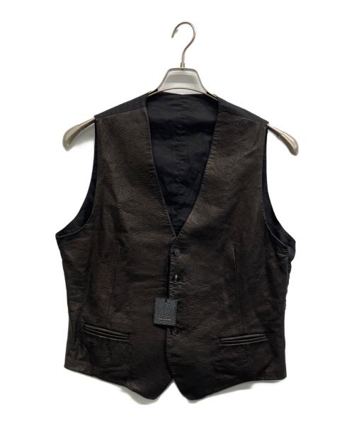 TAGLIATORE（タリアトーレ）TAGLIATORE (タリアトーレ) JEREMY ラムレザー5Bベスト ブラック サイズ:54 未使用品の古着・服飾アイテム