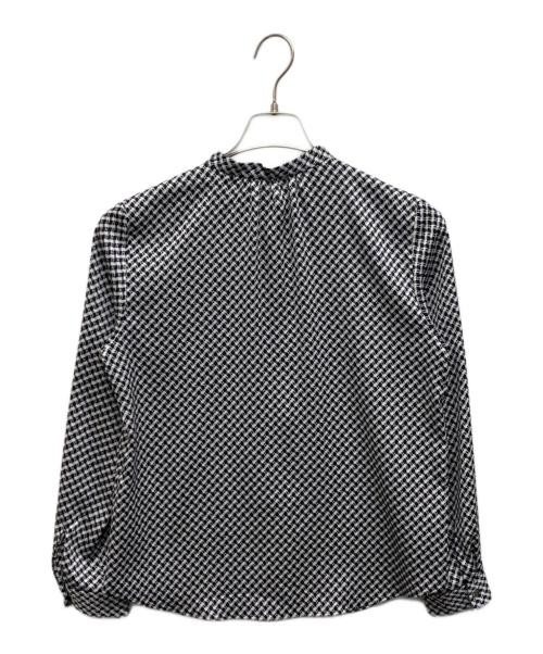 UNTITLED（アンタイトル）UNTITLED (アンタイトル) ボウタイ総柄ブラウス ネイビー サイズ:Mの古着・服飾アイテム