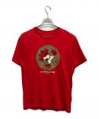 COACH×DISNEYコーチ×ディズニー）の古着「コラボプリントTシャツ」｜レッド
