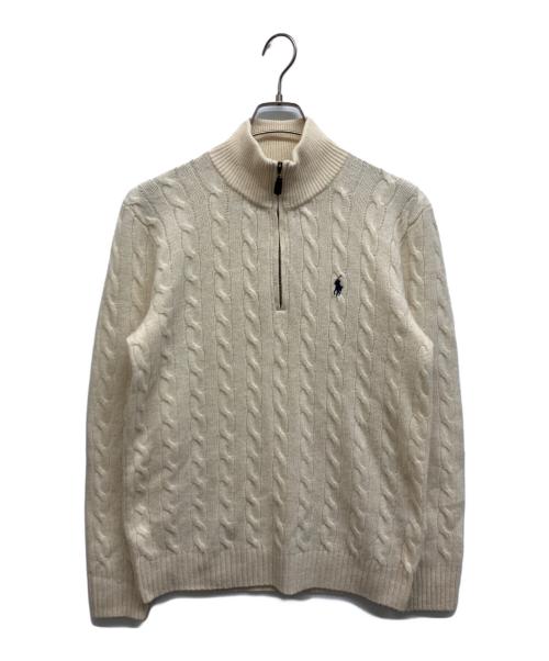 POLO RALPH LAUREN（ポロ・ラルフローレン）POLO RALPH LAUREN (ポロ・ラルフローレン) カシミアブレンドウールニット ホワイト サイズ:Sの古着・服飾アイテム