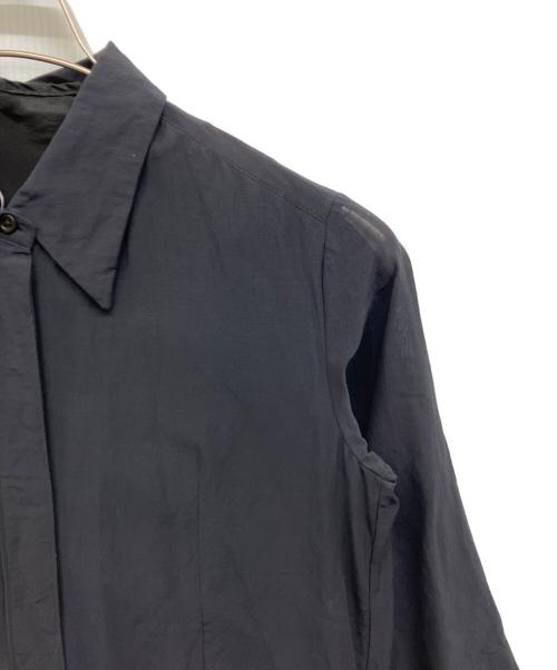 MARGARET HOWELL（マーガレットハウエル）MARGARET HOWELL (マーガレットハウエル) コットンシルク プリーツ ワンピース ネイビー サイズ:2の古着・服飾アイテム