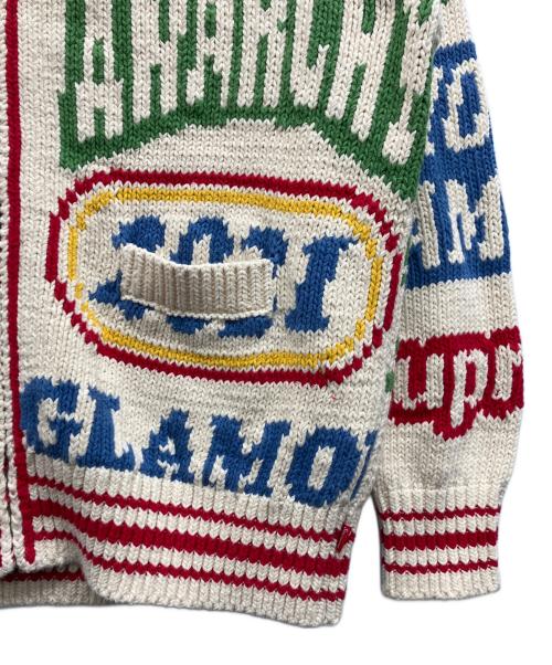 Hysteric Glamour（ヒステリックグラマー）Hysteric Glamour (ヒステリックグラマー) SUPREME (シュプリーム) Logos Zip Up Sweater カウチンニットセーター マルチカラー サイズ:Sの古着・服飾アイテム