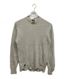 DIESEL（ディーゼル）の古着「アルパカ混ダメージニット」｜グレー