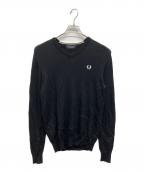 FRED PERRYフレッドペリー）の古着「Vネックニット」｜ブラック
