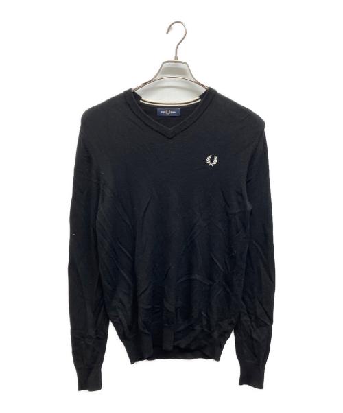 FRED PERRY（フレッドペリー）FRED PERRY (フレッドペリー) Vネックニット ブラック サイズ:Sの古着・服飾アイテム