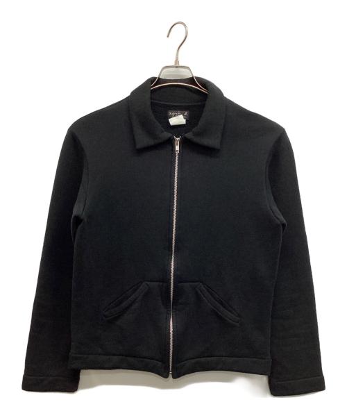 agnes b homme（アニエスベーオム）agnes b homme (アニエスベーオム) スウェットジップブルゾン ブラック サイズ:1の古着・服飾アイテム