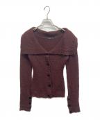 THEREDTHREADザレッドスレッド）の古着「S fold collar offshoulder knit」｜ブラウン