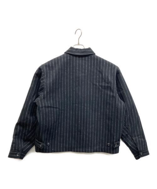 OBEY（オベイ）OBEY (オベイ) ストライプパテッドブルゾン ブラック サイズ:Mの古着・服飾アイテム
