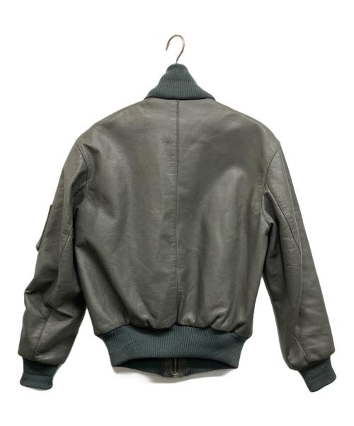 PAUSCH（パウシュ）PAUSCH (パウシュ) レザーフライトジャケット グレー サイズ:50の古着・服飾アイテム